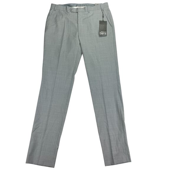 Bar III Mens Skinny Fit Sharkskin Active Stretch Suit Pants Gray 36x34 - Picture 1 of 4
